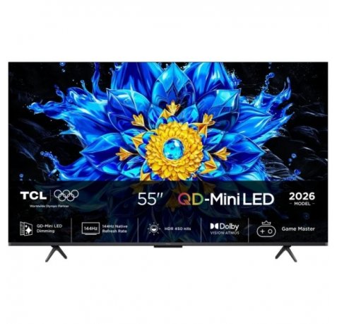 TCL 55P8L Televisor Smart TV 55" QD MiniLED UltraHD 4K HDR - 144Hz - Google TV, WiFi, HDMI, USB 2.0, Ethernet, Bluetooth - VESA 300x300mm
