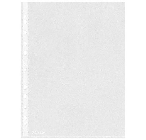 Esselte Eco Funda Portadocumentos - Lamina de PP Transparente de 0,05mm - Acabado Piel de Naranja - A4 - Caja de 100 - 11 Taladros - Reciclable - Grabado en Relieve - Color Transparente