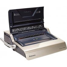 Fellowes Galaxy E Wire Encuadernadora Electrica - Perfora hasta 20 Hojas - Encuaderna hasta 130 Hojas - Bandeja Frontal - Incluye Kit de Inicio - 45x53x16.5cm - Color Gris