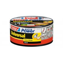 Tesa Extra Power Universal Cinta Adhesiva Americana Multiusos 50mm x 10 Metros - Fuerte Poder de Pegado - Se Rompe Facilmente con la Mano - Resistente a la Intemperie - Color Negro