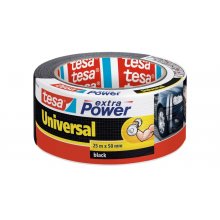 Tesa Extra Power Universal Cinta Adhesiva Americana Multiusos 50mm x 25 Metros - Fuerte Poder de Pegado - Se Rompe Facilmente con la Mano - Resistente a la Intemperie - Color Negro