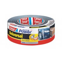 Tesa Extra Power Universal Cinta Adhesiva Americana Multiusos 50mm x 50 Metros - Fuerte Poder de Pegado - Se Rompe Facilmente con la Mano - Resistente a la Intemperie - Color Gris