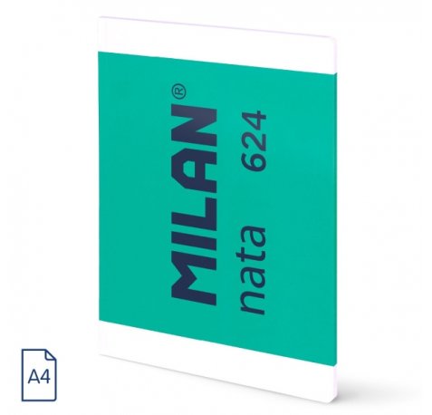 Milan Nata 624 Libreta Encolada Formato A4 Liso - 48 Hojas de 95 gr/m2 - Microperforado - Color Verde