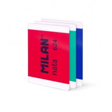 Milan Nata 624 Pack de 3 Libretas Enciladas Formato A4 Liso - 48 Hojas de 95 gr/m2 - Microperforado - Colores Surtidos