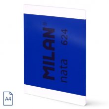 Milan Nata 624 Libreta Encolada Formato A4 Pautado 7mm - 48 Hojas de 95 gr/m2 - Microperforado - Color Azul