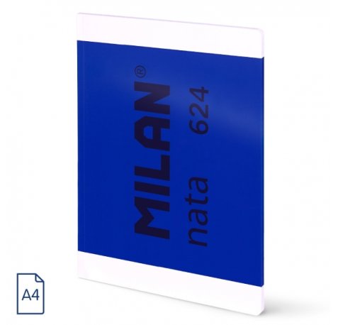 Milan Nata 624 Libreta Encolada Formato A4 Pautado 7mm - 48 Hojas de 95 gr/m2 - Microperforado - Color Azul