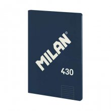 Milan Libreta Encolada Formato A4 Pautado 7mm - 48 Hojas de 95 gr/m2 - Microperforado - Tapa Blanda - Color Azul Oscuro