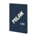 Milan Libreta Encolada Formato A4 Pautado 7mm - 48 Hojas de 95 gr/m2 - Microperforado - Tapa Blanda - Color Azul Oscuro