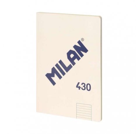 Milan Libreta Encolada Formato A4 Pautado 7mm - 48 Hojas de 95 gr/m2 - Microperforado - Tapa Blanda - Color Beige