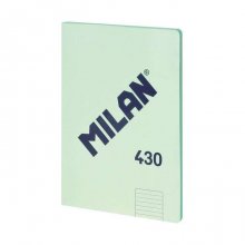 Milan Libreta Encolada Formato A4 Pautado 7mm - 48 Hojas de 95 gr/m2 - Microperforado - Tapa Blanda - Color Verde
