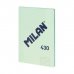 Milan Libreta Encolada Formato A4 Pautado 7mm - 48 Hojas de 95 gr/m2 - Microperforado - Tapa Blanda - Color Verde