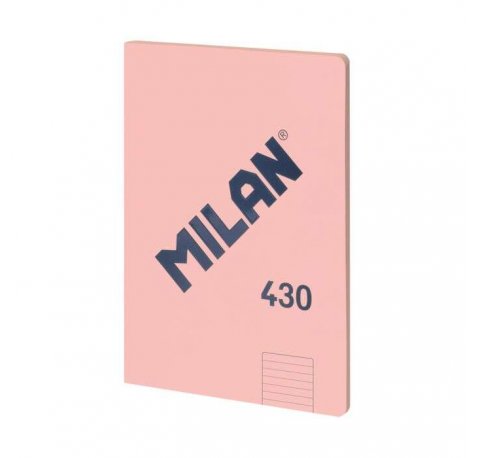 Milan Libreta Encolada Formato A4 Pautado 7mm - 48 Hojas de 95 gr/m2 - Microperforado - Tapa Blanda - Color Rosa