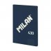 Milan Libreta Encolada Formato A4 Cuadricula 5x5mm - 48 Hojas de 95 gr/m2 - Microperforado - Tapa Blanda - Color Azul Oscuro
