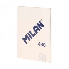Milan Libreta Encolada Formato A4 Cuadricula 5x5mm - 48 Hojas de 95 gr/m2 - Microperforado - Tapa Blanda - Color Beige