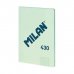 Milan Libreta Encolada Formato A4 Cuadricula 5x5mm - 48 Hojas de 95 gr/m2 - Microperforado - Tapa Blanda - Color Verde