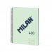 Milan 430 Since 1918 Cuaderno Espiral Formato A4 Doble Pauta 3,5mm - 80 Hojas de 95 gr/m2 Microperforadas con 4 Taladros - Tapa Dura - Color Verde