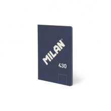 Milan 430 Libreta Encolada Formato A5 Hojas Blancas - 48 Hojas de 95 gr/m2 - Microperforado - Tapa Blanda - Color Azul