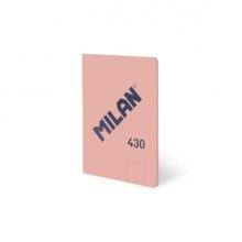 Milan 430 Libreta Encolada Formato A5 Hojas Blancas - 48 Hojas de 95 gr/m2 - Microperforado - Tapa Blanda - Color Rosa