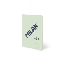 Milan 430 Libreta Encolada Formato A5 Pautado 1 Linea 7mm - 48 Hojas de 95 gr/m2 - Microperforado - Tapa Blanda - Color Verde
