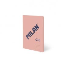 Milan 430 Libreta Encolada Formato A5 Pautado 1 Linea 7mm - 48 Hojas de 95 gr/m2 - Microperforado - Tapa Blanda - Color Rosa