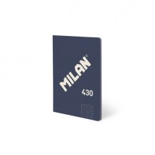 Milan 430 Libreta Encolada Formato A5 Cuadricula 5x5 - 48 Hojas de 95 gr/m2 - Microperforado - Tapa Blanda - Color Azul