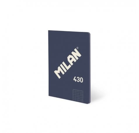Milan 430 Libreta Encolada Formato A5 Cuadricula 5x5 - 48 Hojas de 95 gr/m2 - Microperforado - Tapa Blanda - Color Azul