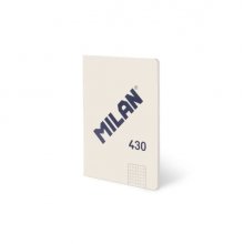 Milan 430 Libreta Encolada Formato A5 Cuadricula 5x5 - 48 Hojas de 95 gr/m2 - Microperforado - Tapa Blanda - Color Beige