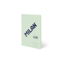Milan 430 Libreta Encolada Formato A5 Cuadricula 5x5 - 48 Hojas de 95 gr/m2 - Microperforado - Tapa Blanda - Color Verde
