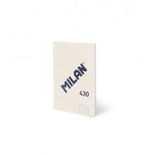 Milan 430 Libreta Encolada Formato A6 Cuadricula 5x5 - 48 Hojas de 95 gr/m2 - Microperforado - Tapa Blanda - Color Beige