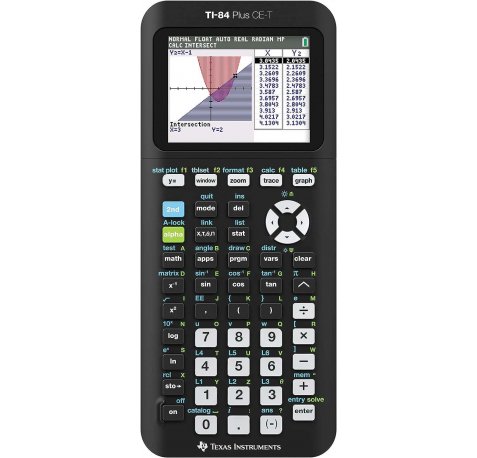 Texas-Instruments TI-84 Plus CE Calculadora Grafica - Pantalla Retroiluminada a Color - Soporta Programacion - 13 Aplicaciones Incluidas - Color Negro