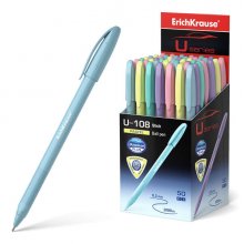 Erichkrause Boligrafo U-108 Pastel Stick 1.0 - Ultra Glide Technology - Tinta Azul (50 uds)