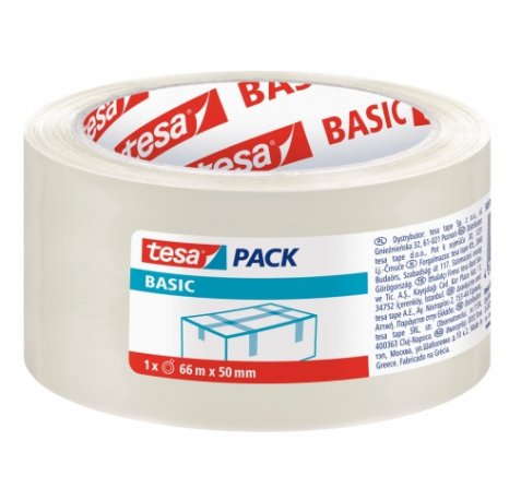 Tesa Basic Precinto de Embalar 50mm x 66 Metros - Fabricado en Polipropileno - Adhesivo Ecologico - Transparente (6 uds)