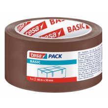 Tesa Basic Precinto de Embalar 50mm x 66 Metros - Fabricado en Polipropileno - Adhesivo Ecologico - Color Marron (6 uds)