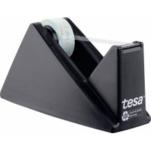 Tesa Tesafilm Eco & Crystal Easy Cut Portarrollos de Sobremesa + Cinta Adhesiva Fabricada con 90% de Botellas PET Recicladas - Color Negro