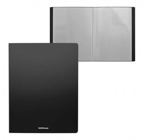 Erichkrause Carpetas con Fundas Matt Classic - 10 Fundas - Tamaño A4 - Color Negro (4 uds)