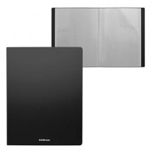 Erichkrause Carpetas con Fundas Matt Classic - 30 Fundas - Tamaño A4 - Color Negro (4 uds)
