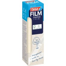 Tesa Paper Pack de 8 Cintas Adhesivas de Papel 19mm x 10 Metros - Casi Invisible en Superficies de Color Claro - Se puede Cortar con la Mano y Escribir sobre ella - Papel Certificado FSCÂ®