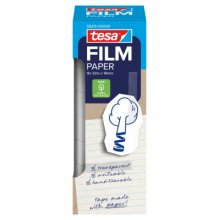 Tesa Paper Pack de 8 Cintas Adhesivas de Papel 19mm x 33 Metros - Casi Invisible en Superficies de Color Claro - Se puede Cortar con la Mano y Escribir sobre ella - Papel Certificado FSCÂ®