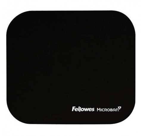 Fellowes Alfombrilla para Raton con Microban - Proteccion Antibacteriana - Base de Goma - 23.2x19.9cm - Color Negro