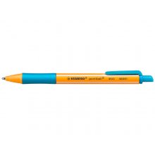 Stabilo Pointball Boligrafo Retractil - Punta de 1mm - Tinta con Base de Aceite - Recargable - 79% Plastico Reciclado - Grip Antideslizante - Color Turquesa (10 uds)