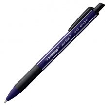 Stabilo Pointball Naturecolors Wildflower Boligrafo Retractil - Trazo 0.5mm - Hecho con 87% Bioplastico - Grip Antideslizante - Recargable - Tinta Azul - Color del Cuerpo Ultra Marino (10 uds)