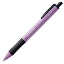 Stabilo Pointball Naturecolors Wildflower Boligrafo Retractil - Trazo 0.5mm - Hecho con 87% Bioplastico - Grip Antideslizante - Recargable - Tinta Azul - Color del Cuerpo Lila Grisaceo (10 uds)