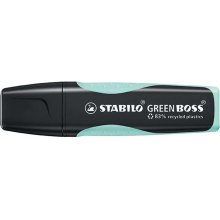 Stabilo Green Boss Pastel Marcador Fluorescente - Fabricado con un 83% de Plastico Reciclado - Trazo entre 2 y 5mm - Recargable - Color Toque de Turquesa (10 uds)