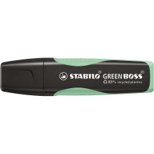 Stabilo Green Boss Pastel Marcador Fluorescente - Fabricado con un 83% de Plastico Reciclado - Trazo entre 2 y 5mm - Recargable - Color Pizca de Menta (10 uds)