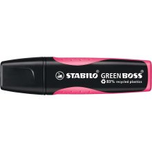 Stabilo Green Boss Marcador Fluorescente - Fabricado con un 83% de Plastico Reciclado - Trazo entre 2 y 5mm - Recargable - Color Rosa (10 uds)