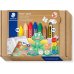 Staedtler Noris Junior Conjunto de Actividades Pack de 6 Ceras de Colores + Lapiz de Grafito Extragrueso + Folleto de Actividades - Colores Surtidos