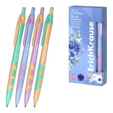Erichkrause Bloom XR-30 Matic&Grip Pastel Boligrafo Retractil - Punta de Bola 0.7mm - Trazo de 0.35mm - Tinta Azul - Grip de Agarre - Cuerpo en Colores Pastel (12 uds)