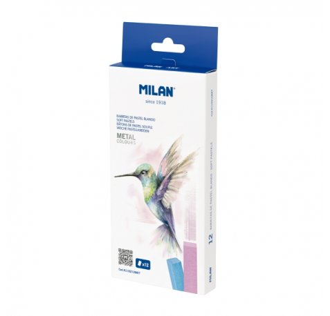 Milan Art Pack de 12 Barritas Pastel Blando - Colores Metalizados - Colores Surtidos