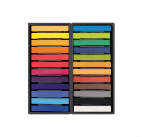 Milan Art Pack de 24 Pasteles Blandos - Colores Intensos y Brillantes - Resistentes a la Luz - Mezclables - Colores Surtidos