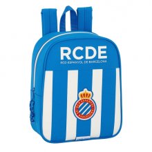 Safta RCD Espanyol Mochila Guarderia - Adaptable a Carro - Tarjeta de Identificacion - Asa de Mano - 6L - 220x100x270mm - Color Azul y Blanco